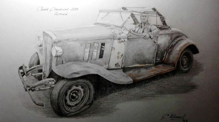 coupé chevrolet 1933, voiture (lápiz)